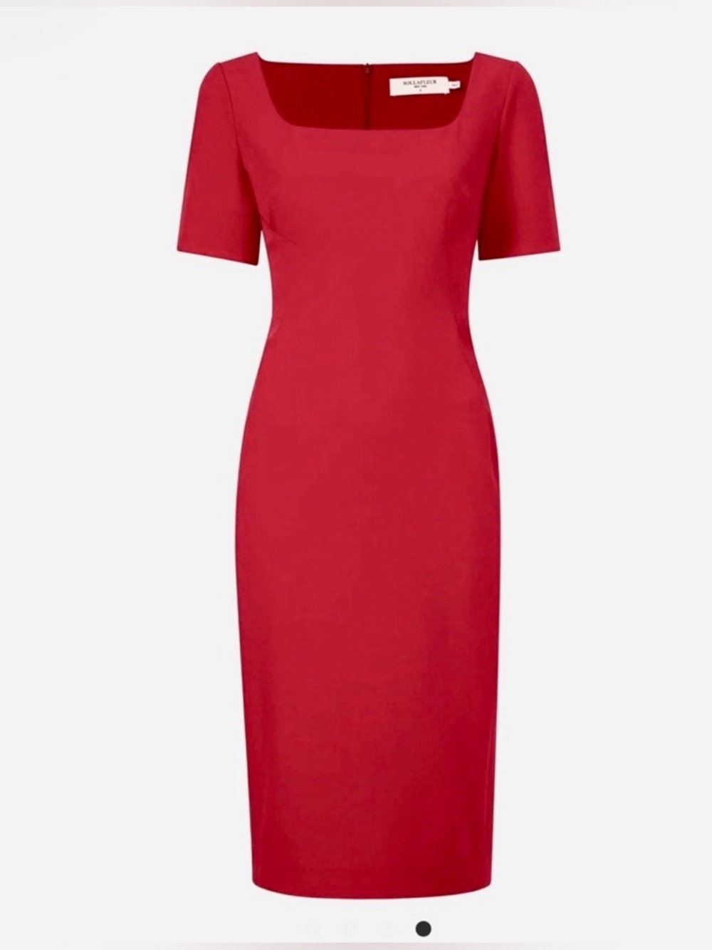 MM LaFleur “Noa” Square-Neck Rhubarb red Dress NWT